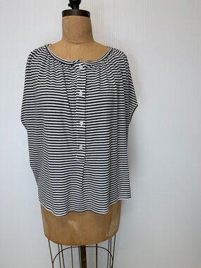 The Great Shirt Women Extra Small Oversized Comfort Stripe Button Work Party Ex